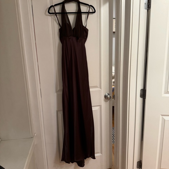 Cache Chocolate Backless Halter Dress - Picture 1 of 9